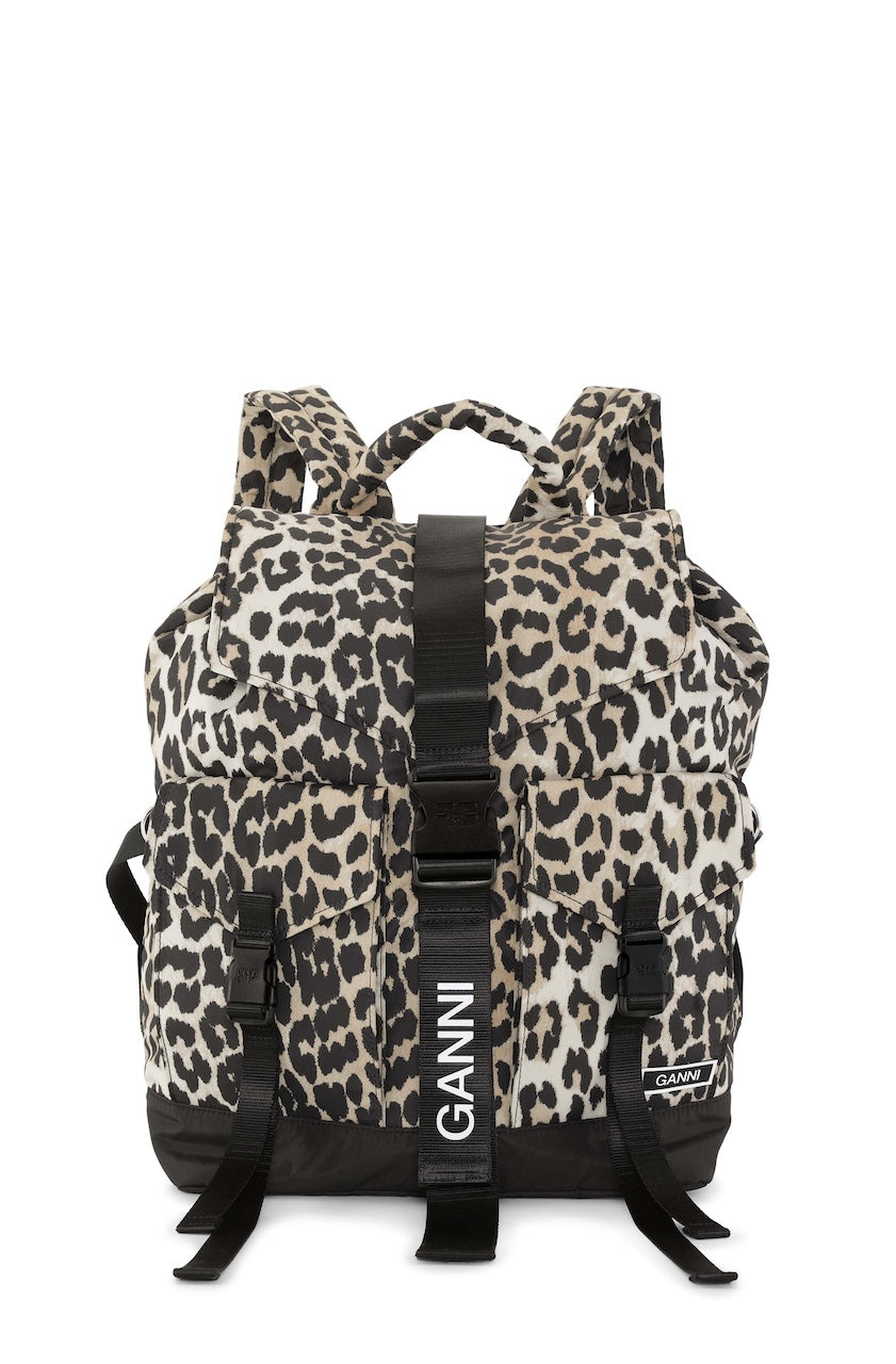 Leopard fur backpack sale