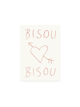 Postkarte 'bisou bisou'