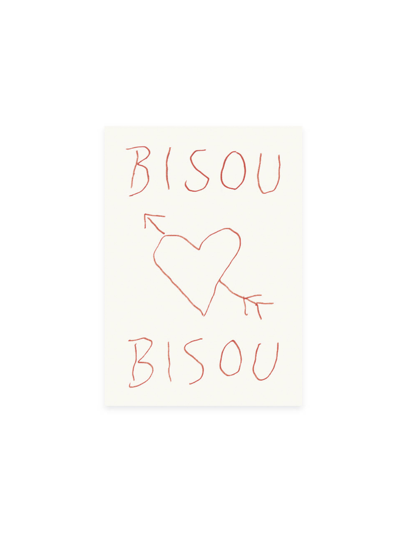 Postkarte 'bisou bisou'