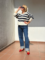 Colette Jumper stripe ivory / navy