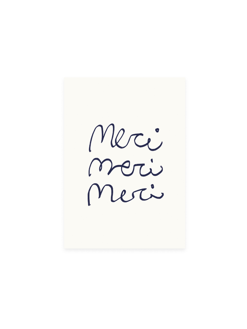 Postkarte 'merci merci merci'