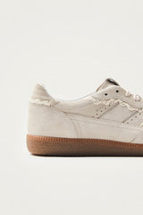 Crochet Leather Sneakers cream