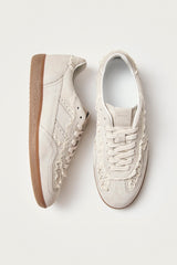 Crochet Leather Sneakers cream