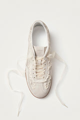 Crochet Leather Sneakers cream