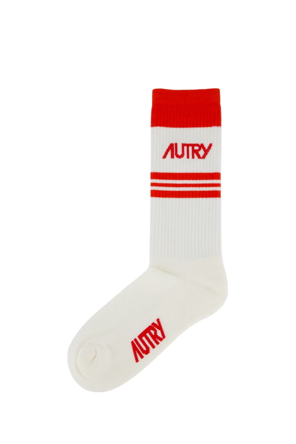 Socks Main Unisex Striped white/red