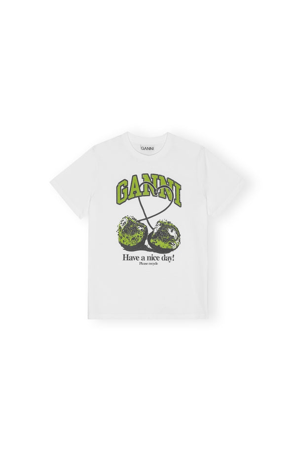 Basic Jersey Cherry Relaxed T-shirt bright white green