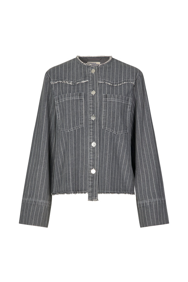 Bo Jacket grey pinstripe denim