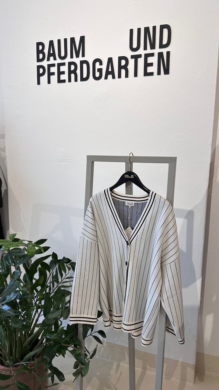 Cissi Cardigan creme navy stripe