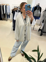 Cissi Cardigan creme navy stripe