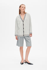 Cissi Cardigan creme navy stripe