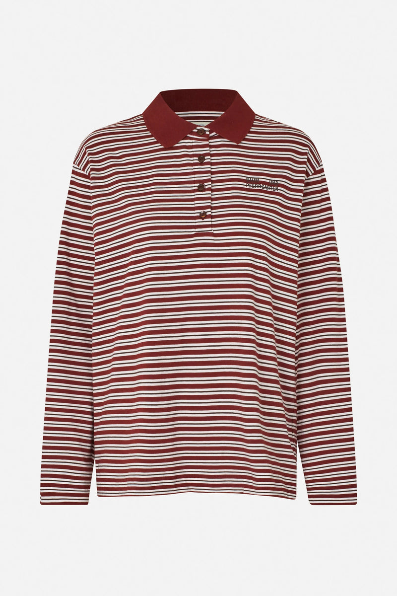 Jeanni Polo bordeaux polo stripe