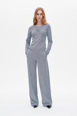 Jya Pants silver lurex pinstripe