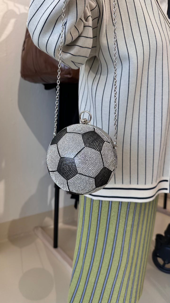 Kenza Bag jet crystal football