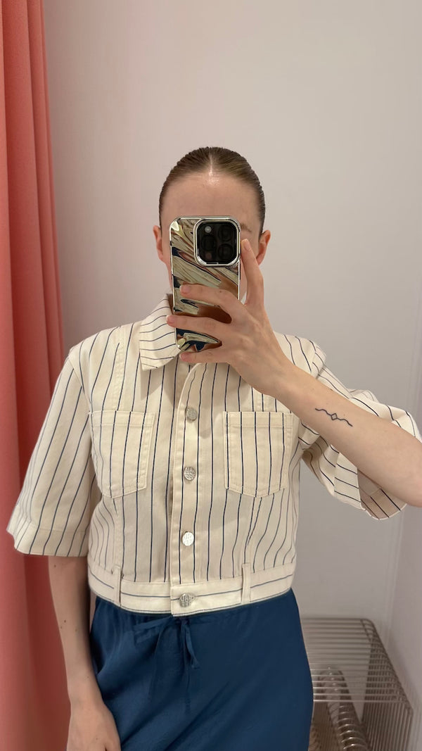 Majsa Shirt white sand pinstripe