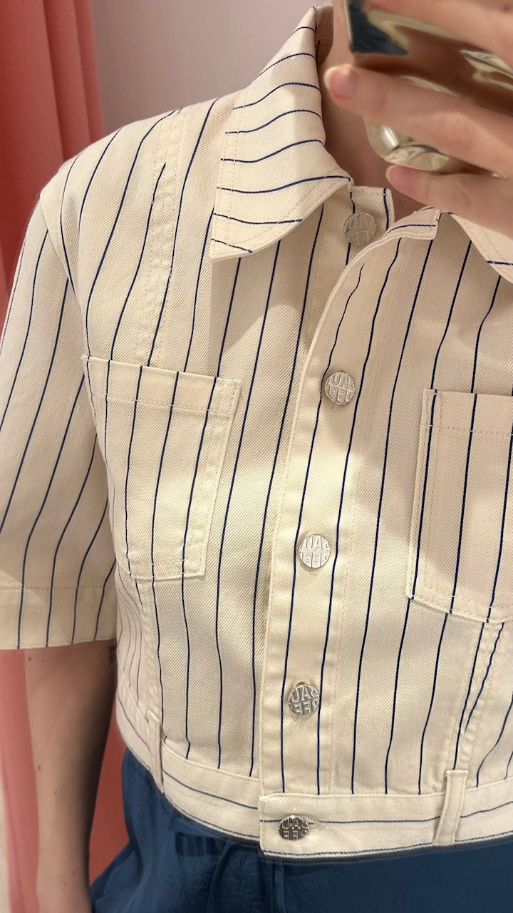 Majsa Shirt white sand pinstripe