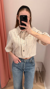 Majsa Shirt white sand pinstripe