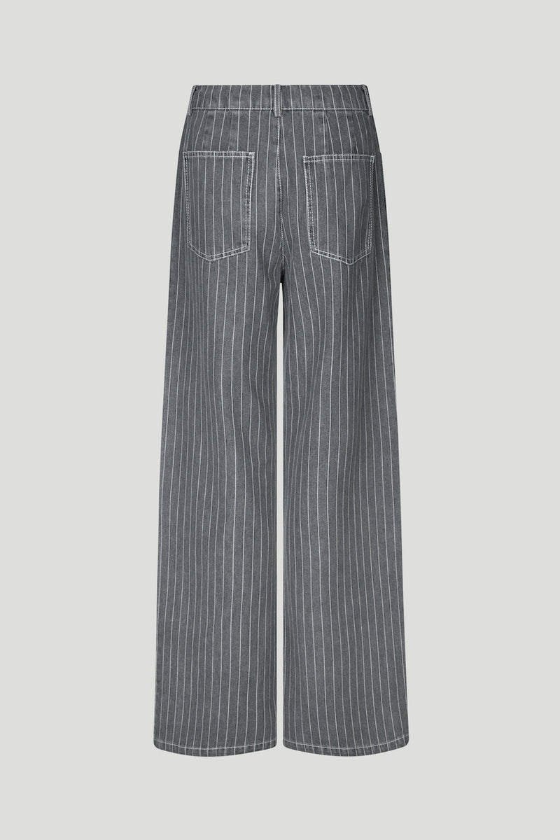 Nanny Pants grey pinstripe denim