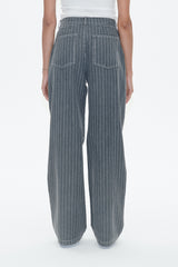 Nanny Pants grey pinstripe denim