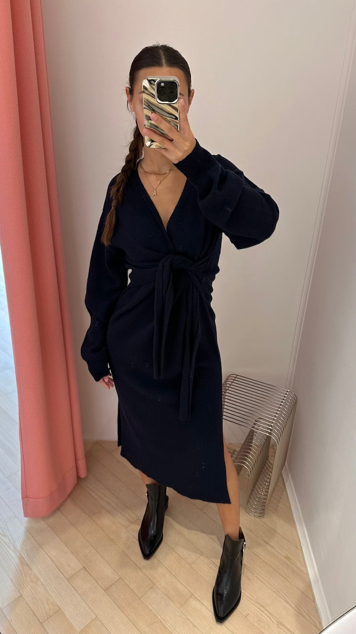 Carmen Wrap Dress midnight blue