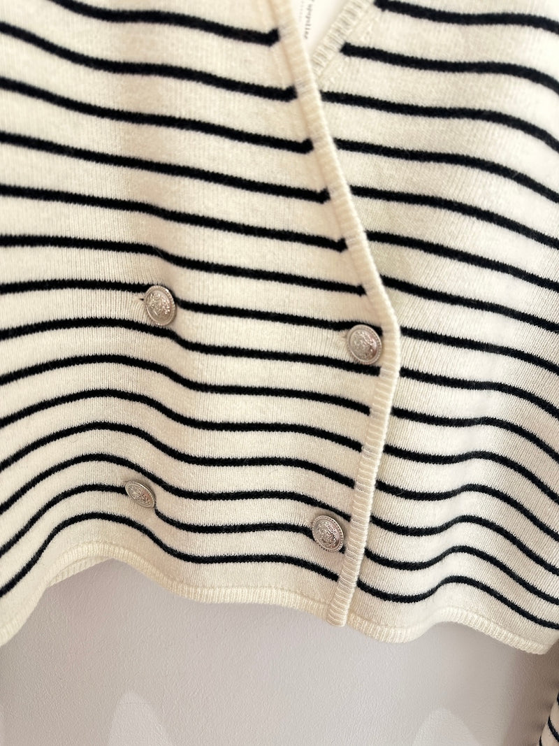 Cosmo Jacket Ivory/Black Stripes