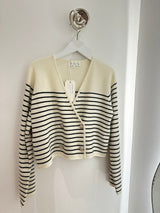 Cosmo Jacket Ivory/Black Stripes