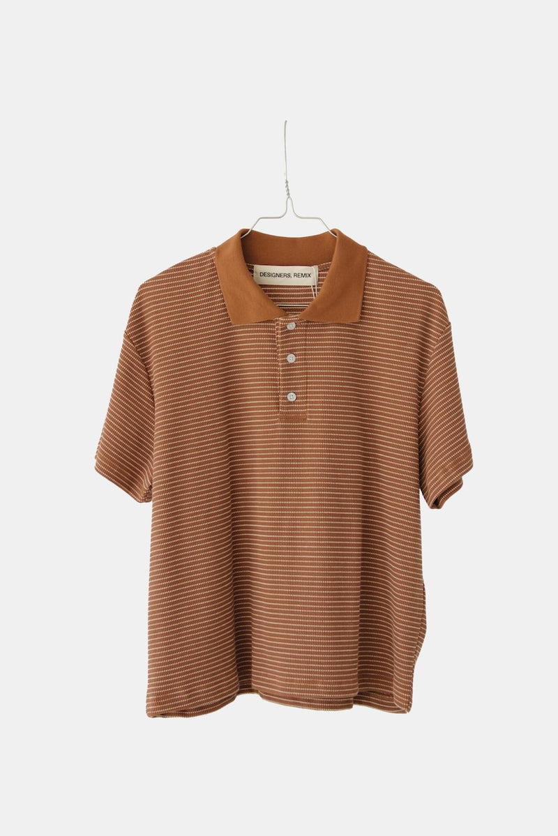 Sacha Polo Tee brown/cream stripe