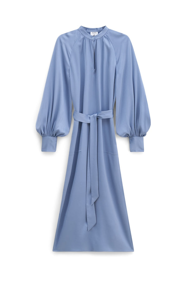 Belted Long Sleeve Dress air blue