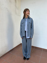 Brushed Wool Overshirt grey blue