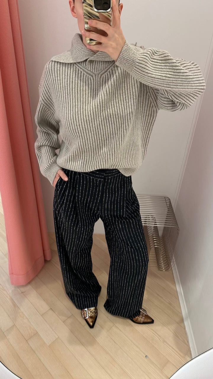 Darcey Pinstripe Trousers black pinstripe