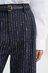 Darcey Pinstripe Trousers black pinstripe