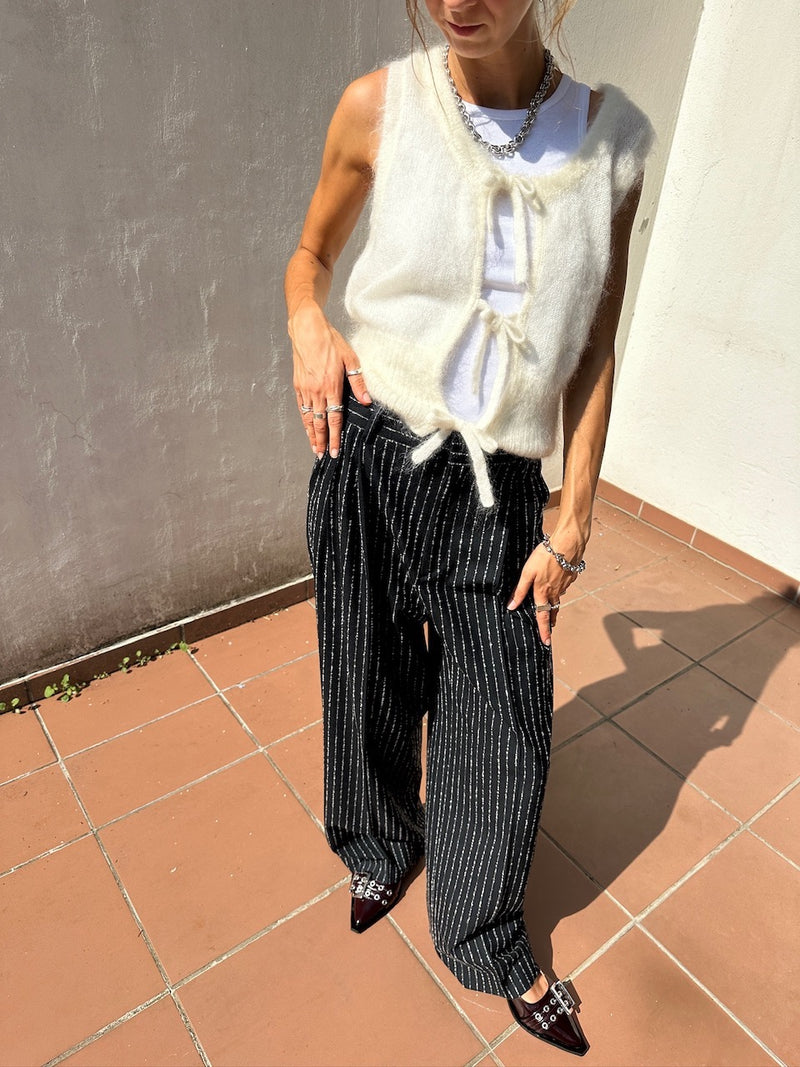 Darcey Pinstripe Trousers black pinstripe