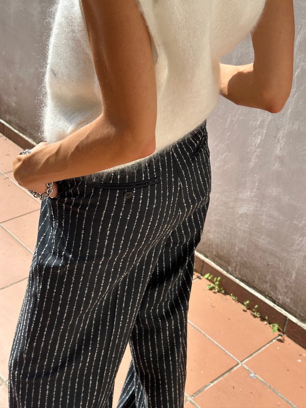 Darcey Pinstripe Trousers black pinstripe