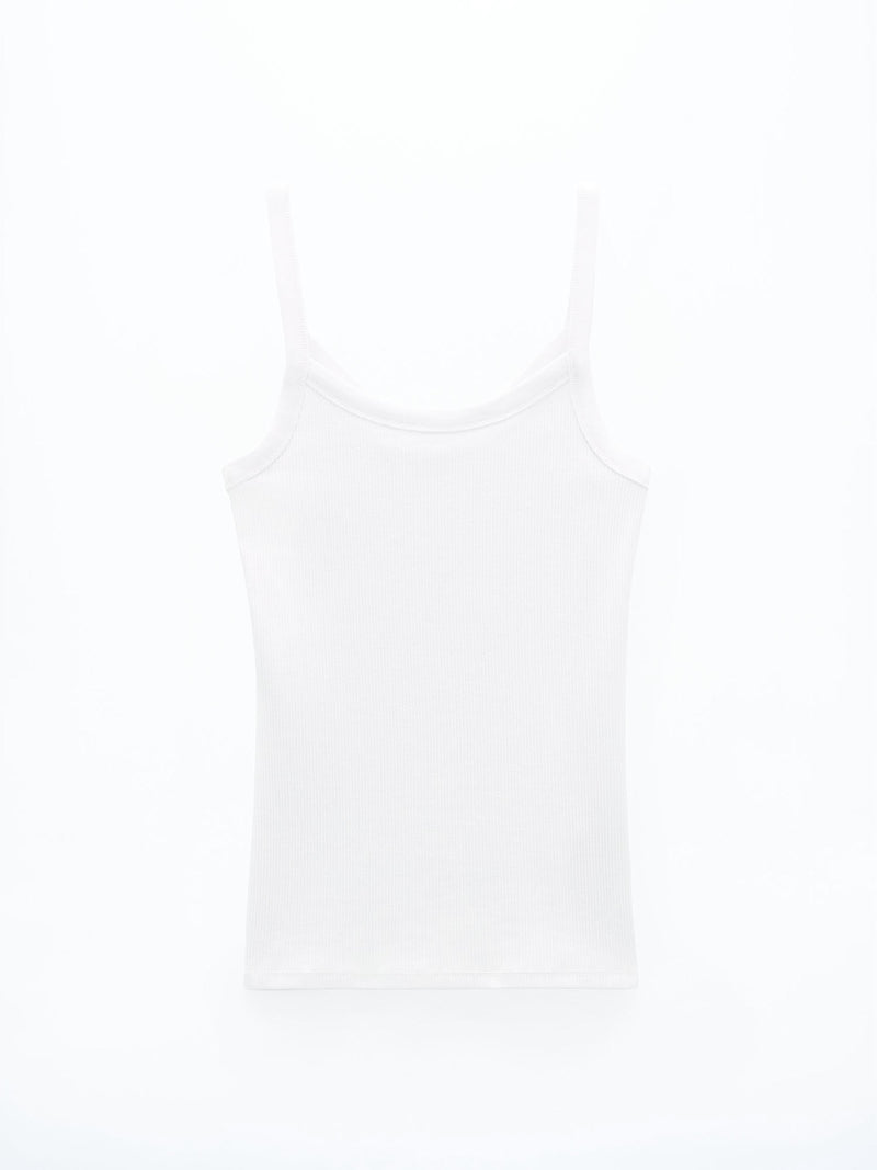 Fine Rib Singlet white