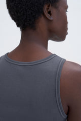 Fine Rib Tank charcoal grey