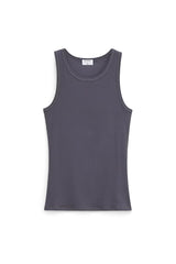 Fine Rib Tank charcoal grey