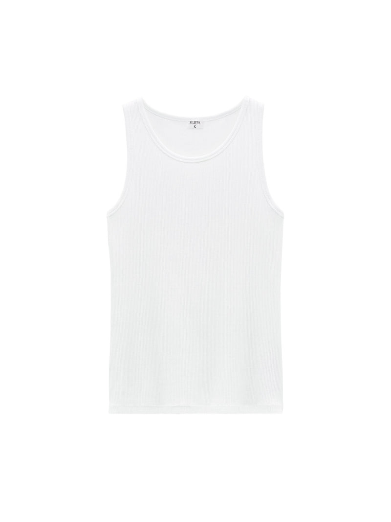 Fine Rib Tank white