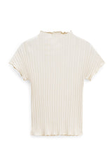 Rib Cap Sleeve Top wethered beige