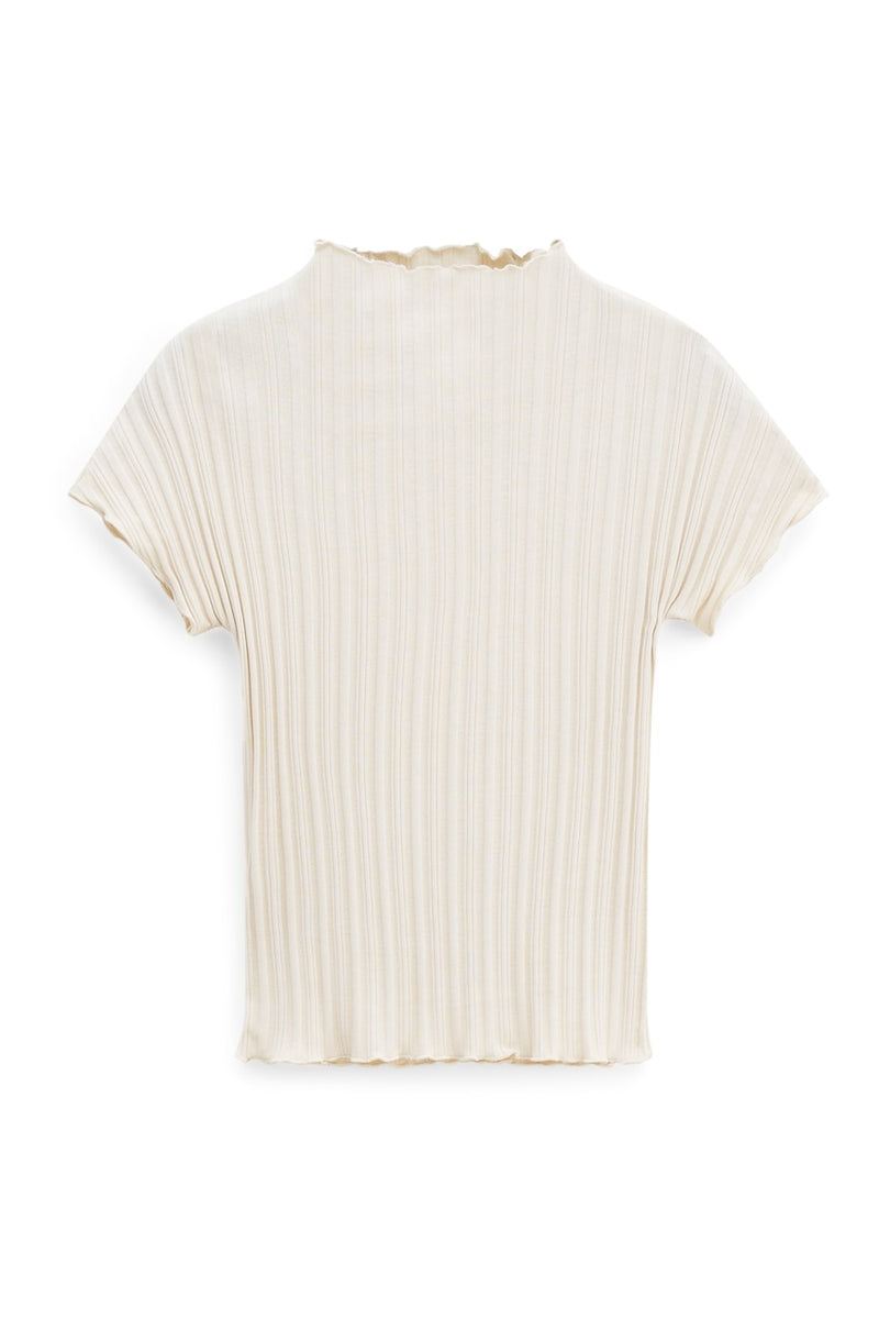 Rib Cap Sleeve Top wethered beige