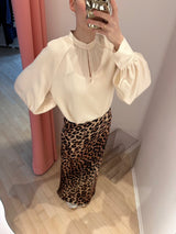 Stand Collar Blouse cream