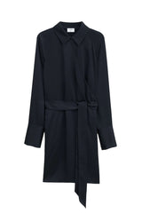 Wrap Shirt Dress black