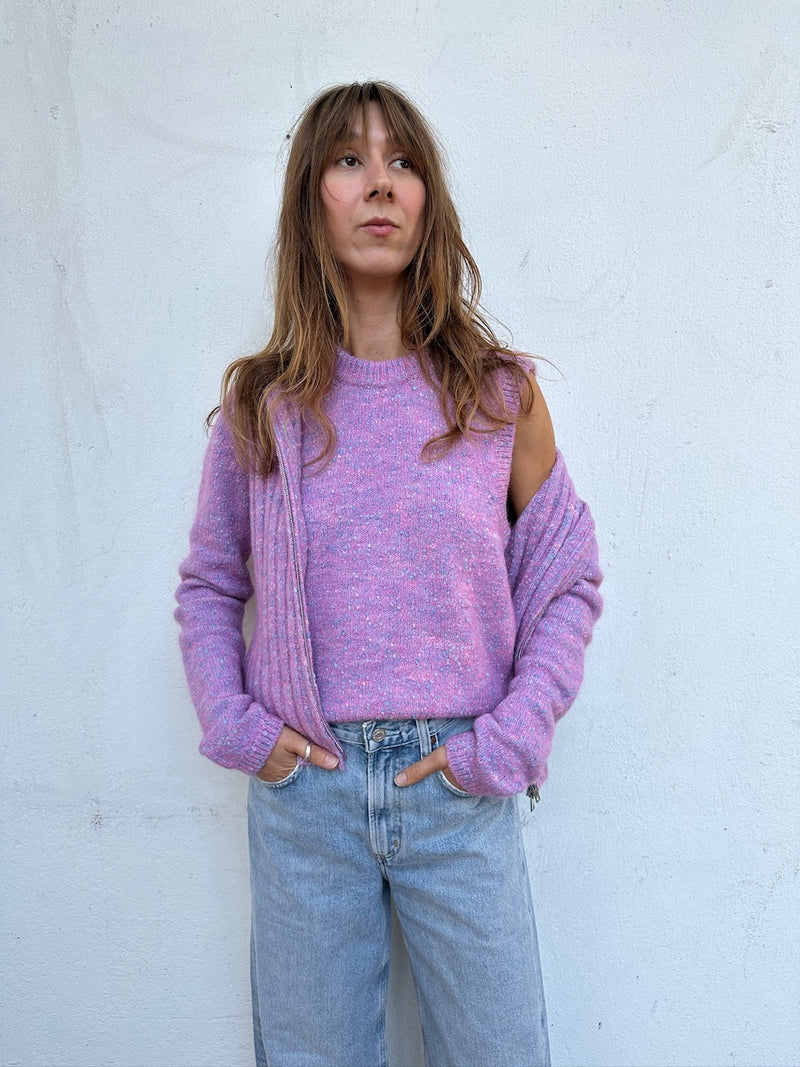 Alpaca Cotton Mix Highneck rose violet