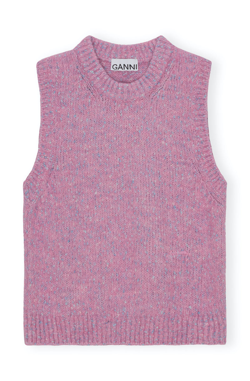 Alpaca Cotton Mix Vest rose violet