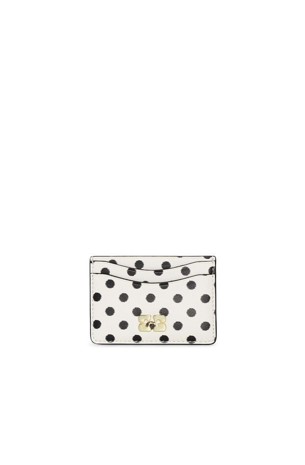 Ganni Bou Card Holder Print Dots egret