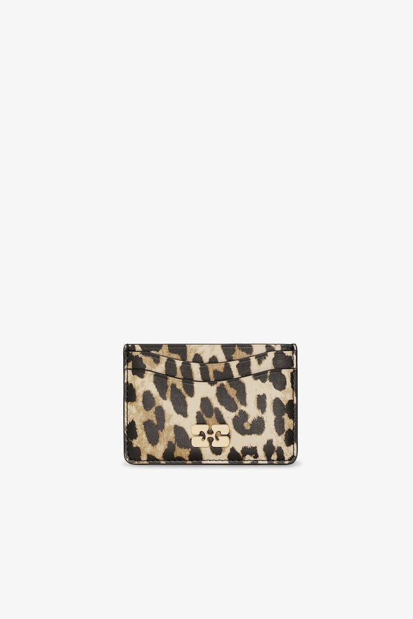 Ganni Bou Card Holder Print leopard