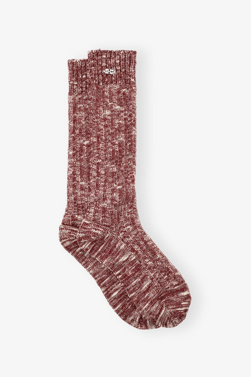 Chunky Cotton Socks dark burgundy