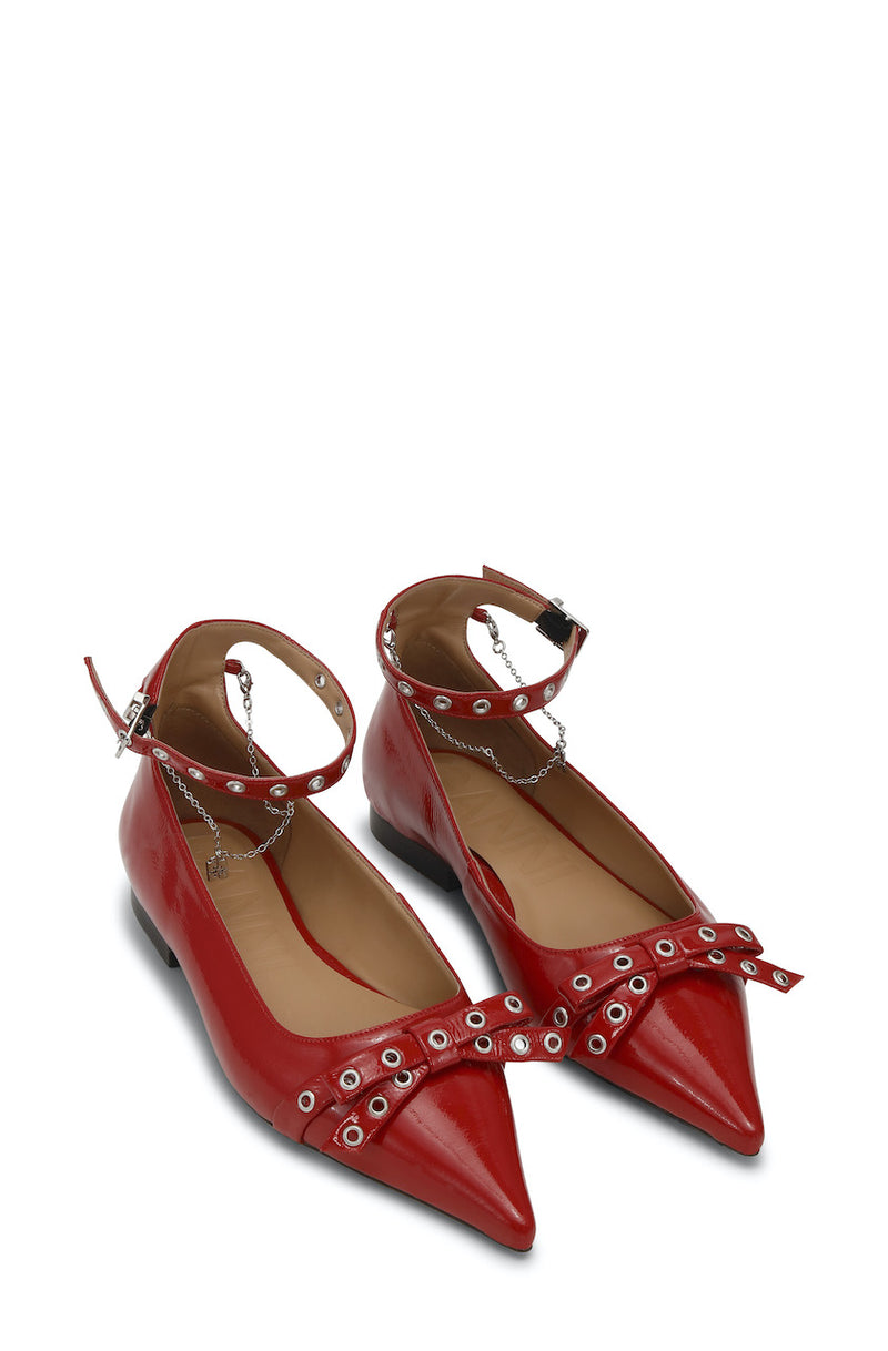 Eyelets Jewel Ballerina Naplack racing red