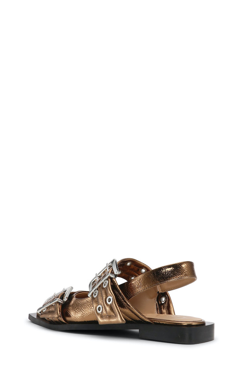 Feminine Buckle Ballerina Metallic bronze