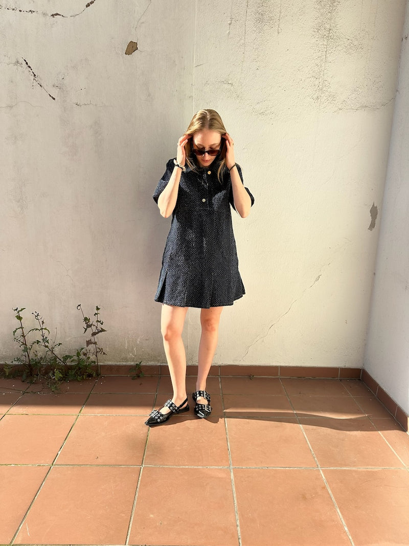 Fluffy Denim Mini Dress rinse