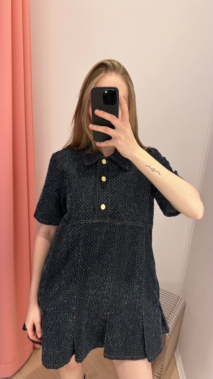 Fluffy Denim Mini Dress rinse