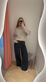 Fluffy Denim Wide Jeans rinse